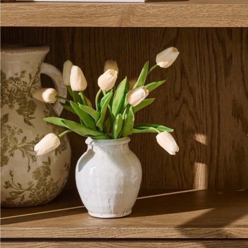 Marie Small Distressed Crackle Ceramic Vase - Magnolia